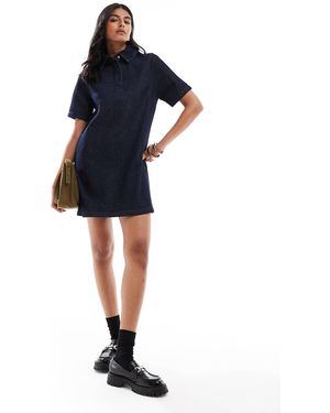 ASOS Denim Polo Mini Dress - Blue