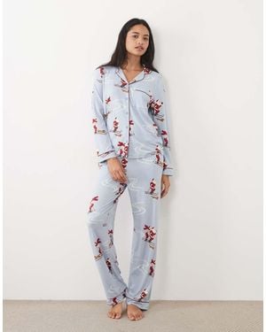 Chelsea Peers Conjunto De Pijama Abotonado Supersuave En - Blanco