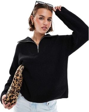 SELECTED Half Zip Jumper - Black