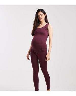 Mama.licious Mamalicious Maternity Seamless Legging Co-Ord - Red