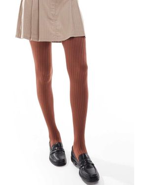 ASOS Medias Marrón De Canalé De