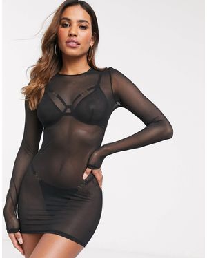 Ann Summers – visionary – es minikleid aus transparentem netzstoff - Schwarz