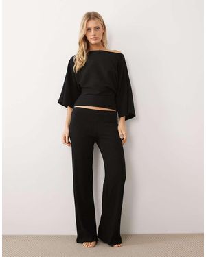 Gina Tricot Co-ord Rib Trousers - Black