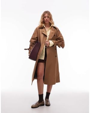 laagam Prague Oversized Trench Coat - Brown