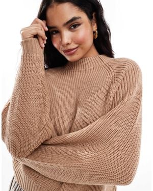 Threadbare High Neck Jumper - Brown