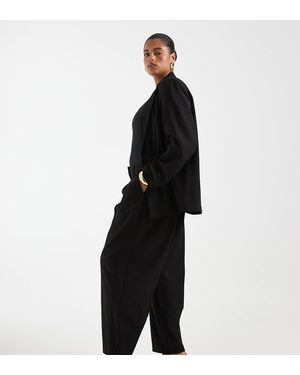 Pieces Plus Pieces Curve Barrel Leg Tailored Trousers Co-ord - Black