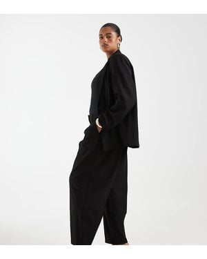 Pieces Plus Pieces Curve Pantaloni Sartoriali A Gamba Bombata Coordinati Neri - Nero