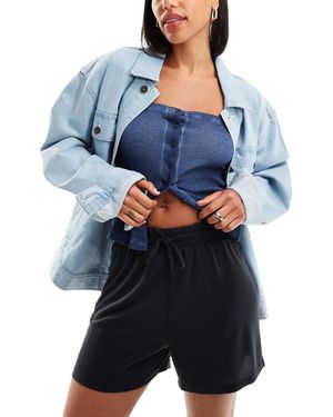 Pieces Slinky Elasticated Waist Shorts - Blue