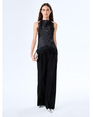 OMNES Trousers Pearl High-Rise, Wide Leg Linen Trousers - Black