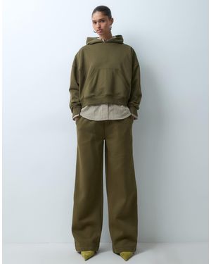 ASOS Wide Leg Brushback Trackies - Green