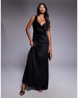 TFNC London One Shoulder Maxi Dress With Cross Strap Back - Blue