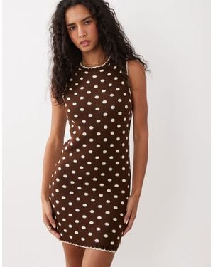 Miss Selfridge Knit Shift Mini Dress - Brown