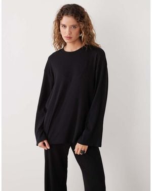 Weekday Co-Ord Lounge Oversized Long Sleeve Top - Black