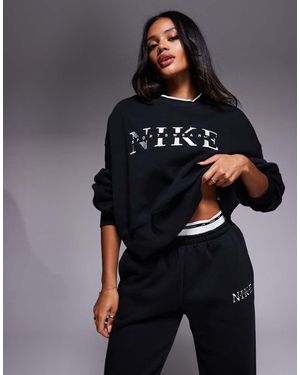 Nike Phoenix Fleece Gym Life Swoosh Logo Sweatshirt - Black