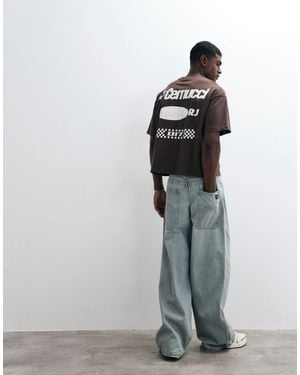 CERNUCCI Motosports Back Graphic Boxy Fit T-shirt - Gray