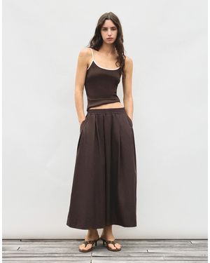 Pull&Bear Jupe longue effet cape - Blanc