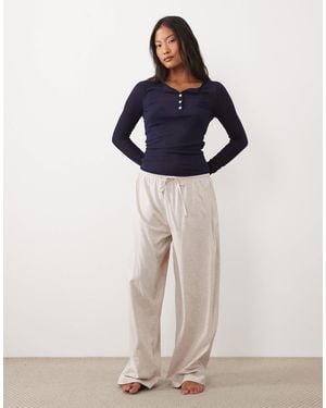 ASOS Asos Design Petite Mix & Match Cotton Pajama Pants - Blue