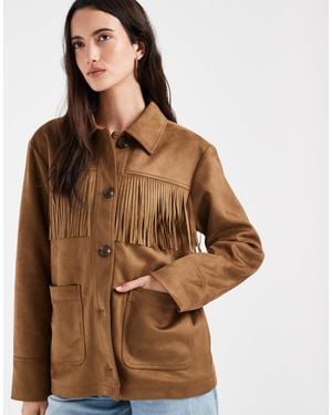 ONLY Jacke aus wildlederimitat - Braun