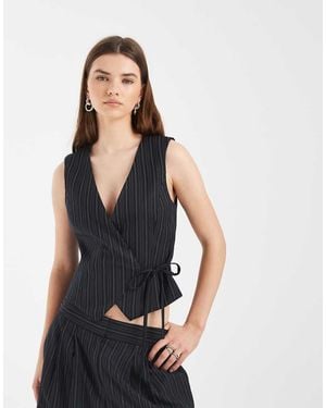 Collusion Side Tie Waistcoat - Blue