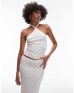 Rhythm Top Con Cuello Halter De Punto Daisy De (Parte De Un Conjunto) - Blanco