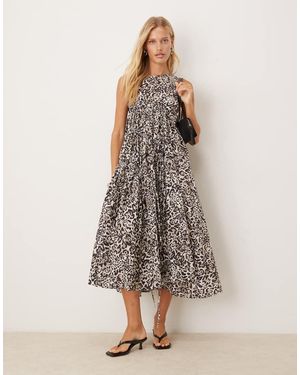 Ghospell Drawstring Midaxi Dress - Natural