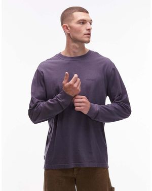 Element Camiseta Morada De Manga Larga Con Logo Lowcase De -Morado - Azul