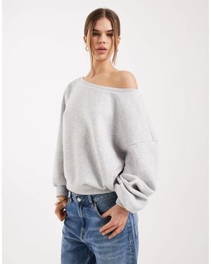 ONLY Asymmetric Neck Sweatshirt - White