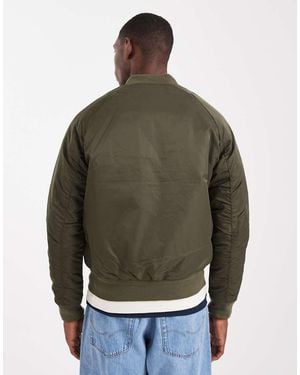 Jack & Jones Giacca Bomber Oliva Con Fodera A Contrasto - Verde