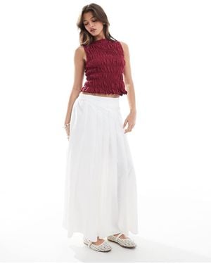 New Look Pleated Full Midi Skirt - White