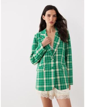 Y.A.S Blazer Sartoriale Acceso A Quadri - Verde