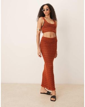 ASOS Knitted Beach Maxi Skirt - Orange