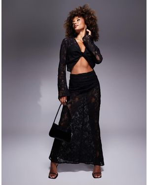 ASOS Lace Maxi Skirt Co-Ord - Black