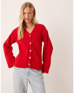 ASOS Knitted Oversized Cardigan - Red
