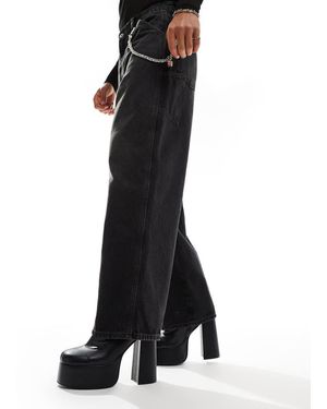 Koi Footwear Botines Negros De Tacón Con Plataforma De Poliuretano De Koi