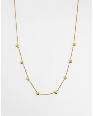 ASOS Waterproof Stainless Steel Necklace With Heart Design - Natural