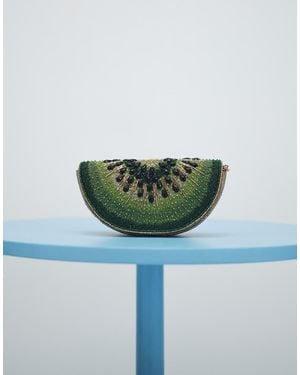 ASOS Embellished Kiwi Crossbody Clutch Purse - Green