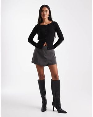 ONLY Mid Waist Wrap Skort - Black