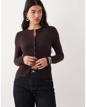 ASOS Gilet d'ensemble en fine maille - marron - Noir