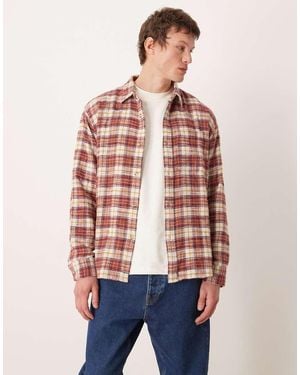 Abercrombie & Fitch Long Sleeve Flannel Shirt - Red