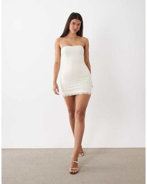 Tiger Mist Bria Lace Bolero Detail Mini Dress - White