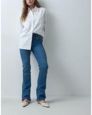 Noisy May Stevie Jeans Bootcut A Vita Medio Alta - Blu