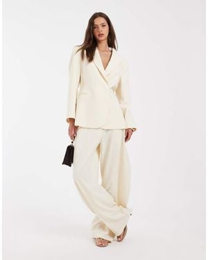 ASOS Horse Shoe Stacked Tailored Trouser - Natural
