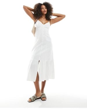 New Look Button Down Midi Dress - White