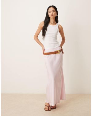 Vila Satin Maxi Skirt - Natural