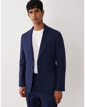 ASOS Slim Premium Linen Rich Suit Jacket - Blue