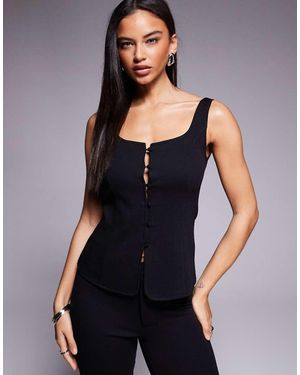 ASOS Jersey Twill Scoop Neck Vest - Black