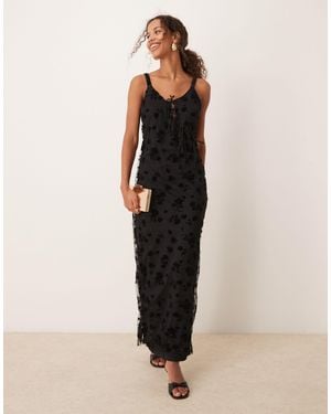 Y.A.S Mesh And Burnout Strappy Midi Dress - Natural