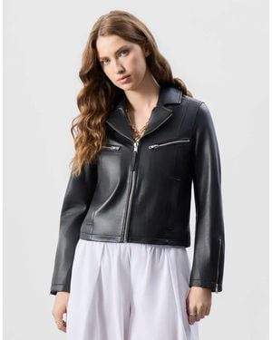 Bolongaro Trevor Real Leather Helena Biker Jacket - Black