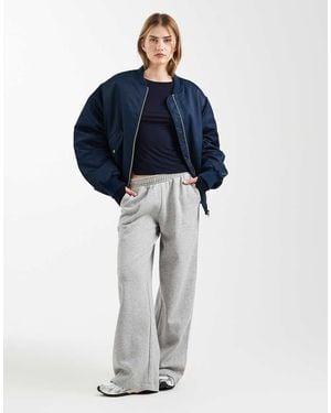 ASOS Wide Leg Brushback jogger - Grey