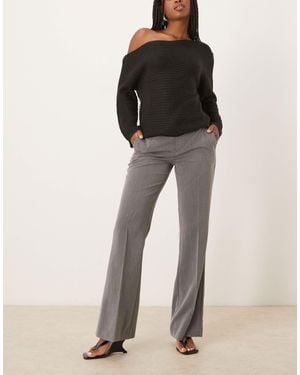 Gina Tricot Pantalon habillé bootcut coupe décontractée - chiné - Multicolore
